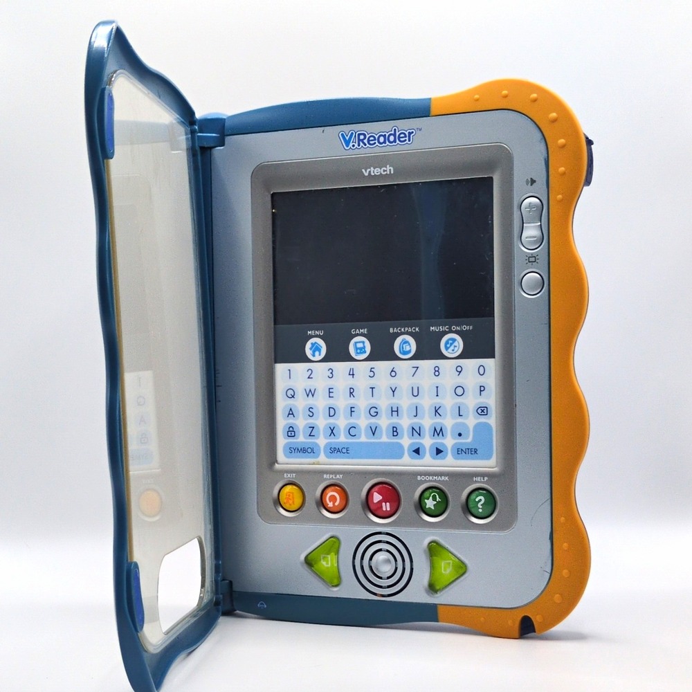 VTech V.Reader Electronic Learning System Handheld Tablet Blue/Orange